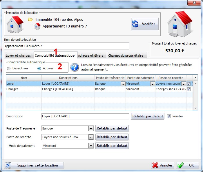 Activation de la comptabilité automatique