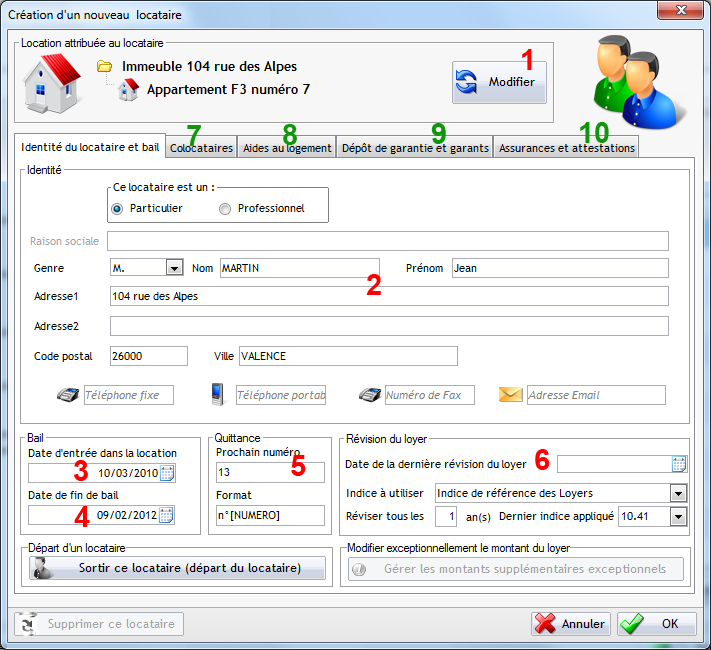 Modification d&apos;une fiche du loctaire