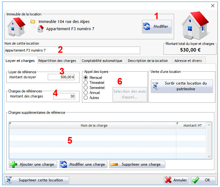 Modification d&apos;une location