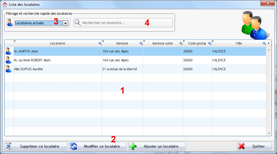 Gestion des locataires dans le logiciel Gestion immobilière