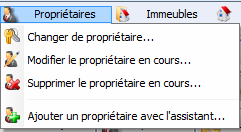 Menu des propriétaires