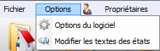 menu des options